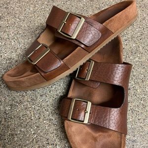 Mens Trask Leather & full suede lined sandals 10.5